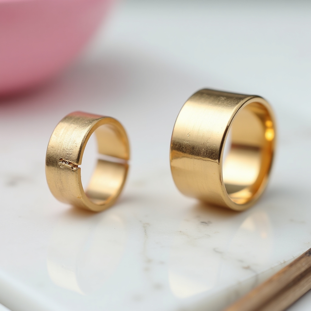 Ремонт золотого кольца крупным планом